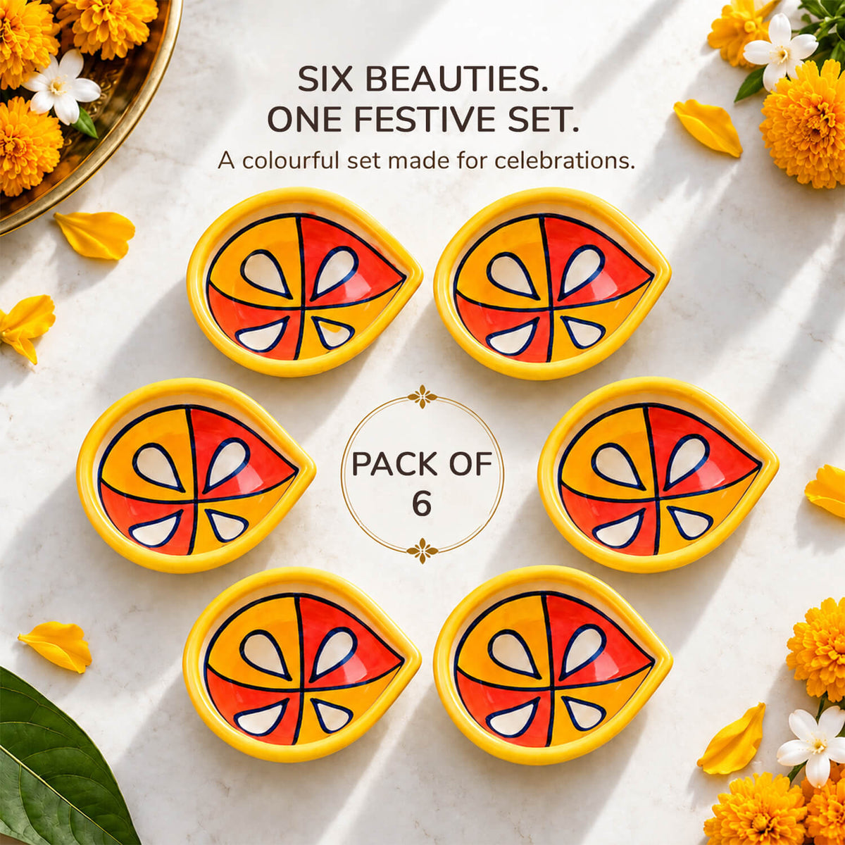Elegant pottery diya closeup showing premium hand-painted finish