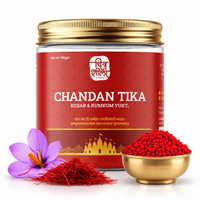 CHITRASHILA® Pure Red Chandan Tika/Tilak for Puja Kesar with Kumkum & Camphor for Daily Use - 100 gms.