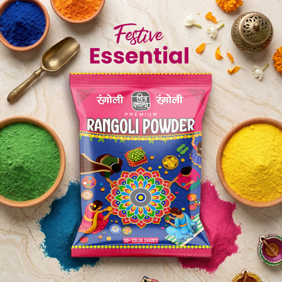 Premium Rangoli Powder | Ultra Fine Texture for Floor Art | Smooth, Vibrant Colors - 1 Kg Pack