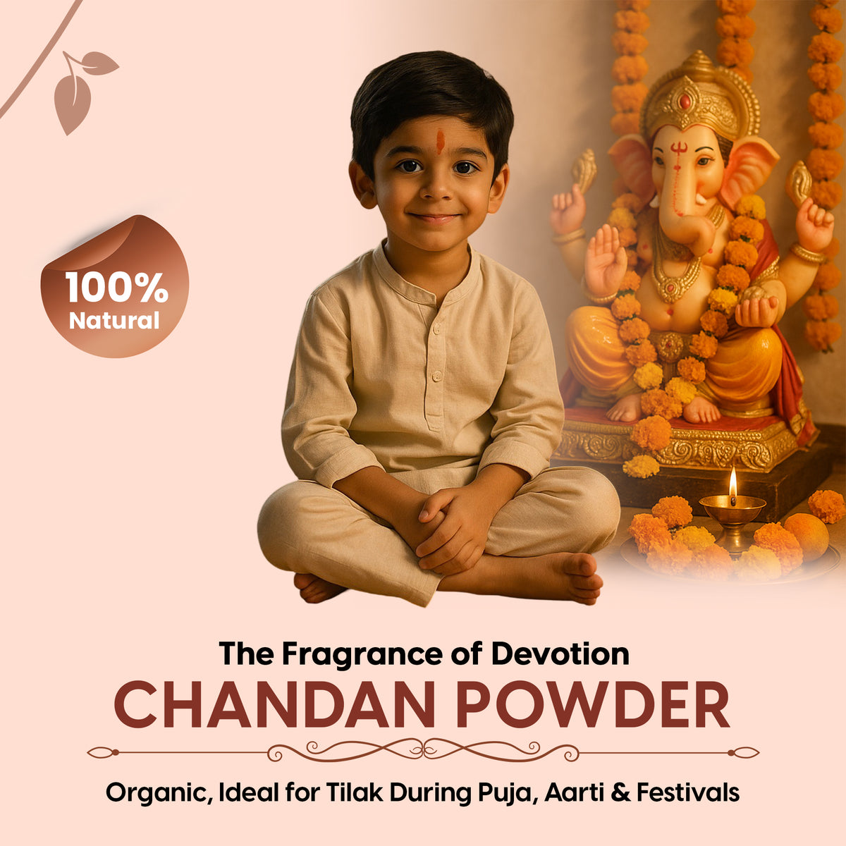 Premium Chandan Powder – Sandalwood Tilak/Tika for Pooja, Meditation & Hawan - 35g