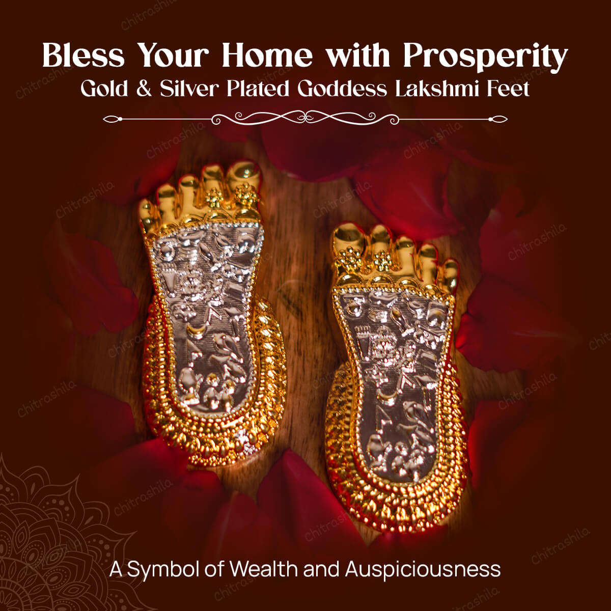 gold plated lakshmi paduka