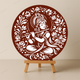 Chitrashila® Divine Echoes Handmade Krishna with Flute Wooden Art Board (11-Inch, Terracotta)-(MA-02-T)
