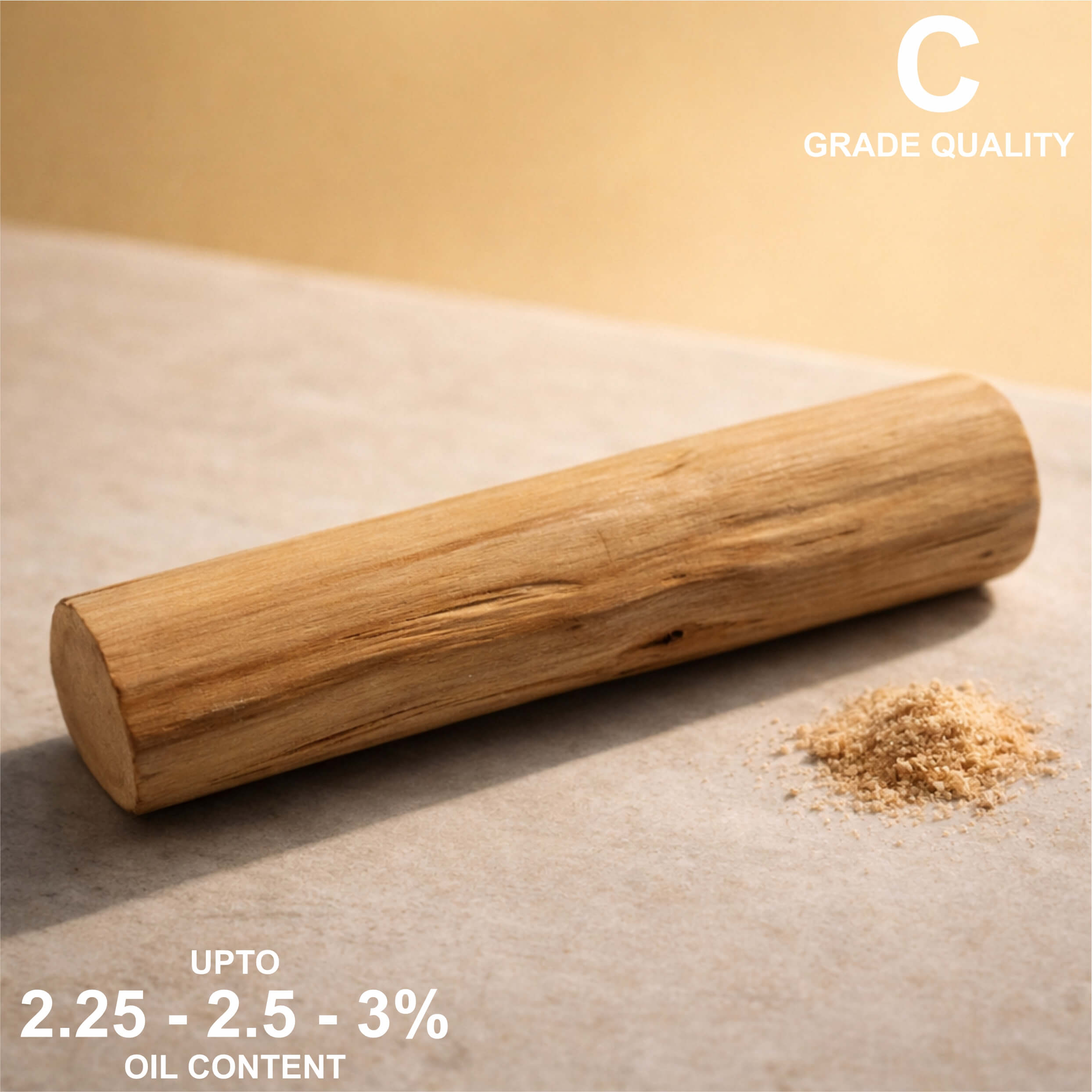 CHITRASHILA® White Sandalwood Stick | upto 2.25 - 2.5 - 3% Oil Content | C - Grade Quality
