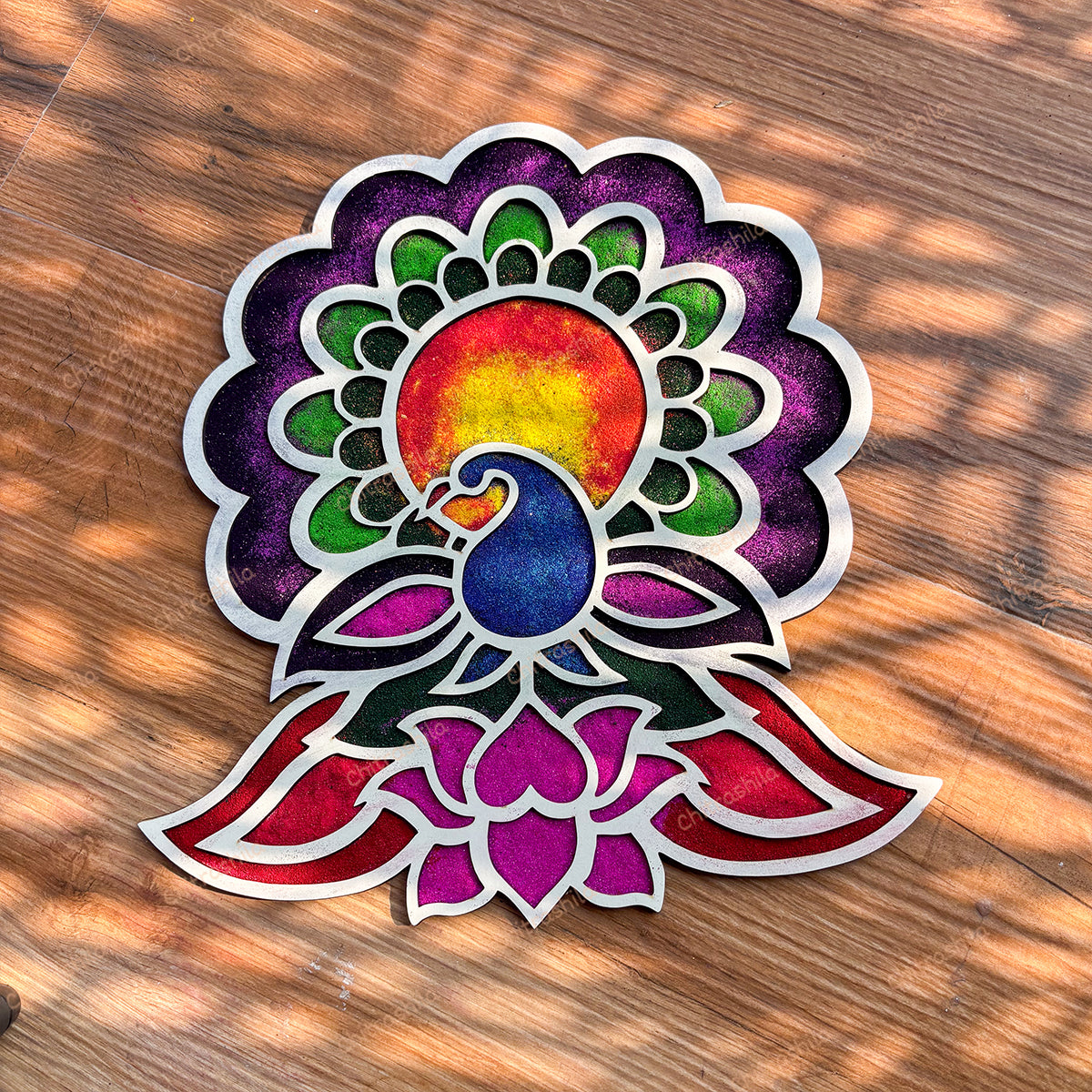 Peacock MDF Rangoli
