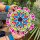 CHITRASHILA® Ashtakamal (8 Lotus) Reusable MDF Rangoli Mat (12 inch)-D02