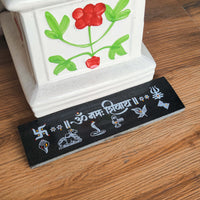 CHITRASHILA® Om Namah Shivay Granite Printed Rangoli (12*3 Inches)