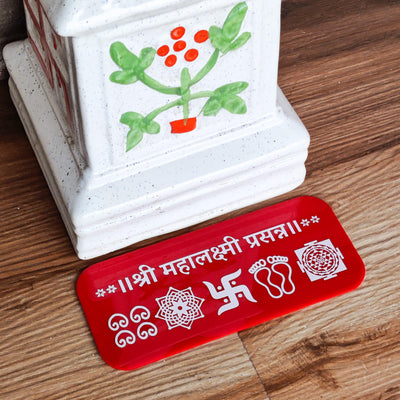 CHITRASHILA® Shree Mahalaxmi Prasanna Acrylic Printed Rangoli (9*4 inch)