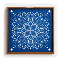 CHITRASHILA® Detailed Lotus with Dots Rangoli Stencil 10x10 Inches (WS‑23)