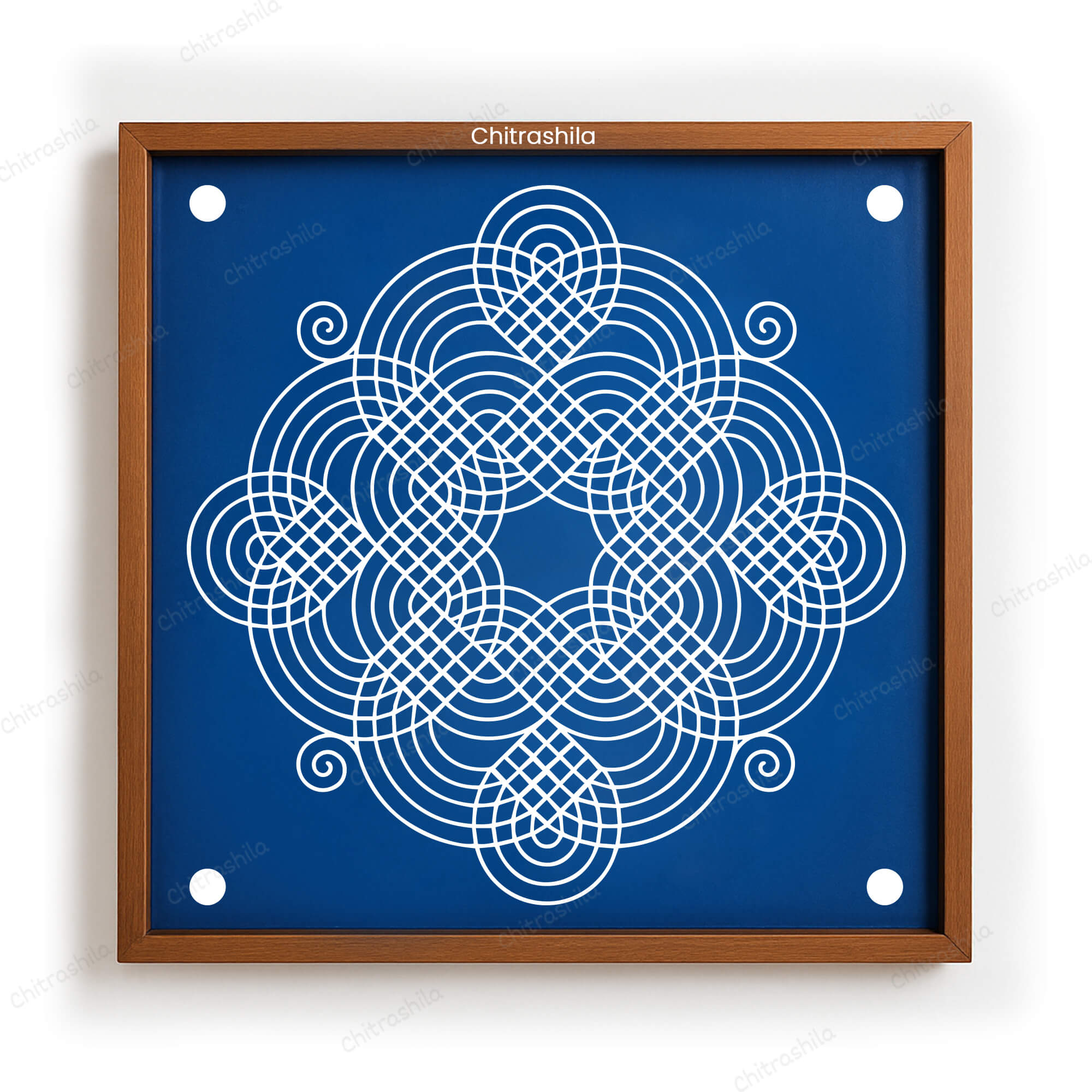 CHITRASHILA® Padi Kolam Spiral Rangoli Stencil 10x10 Inches (WS‑32)
