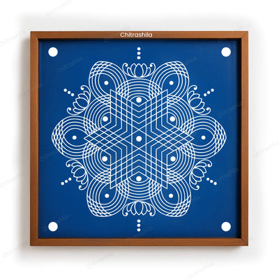 CHITRASHILA® Star & Lotus Kolam Design Rangoli Stencil 10x10 Inches (WS‑25)