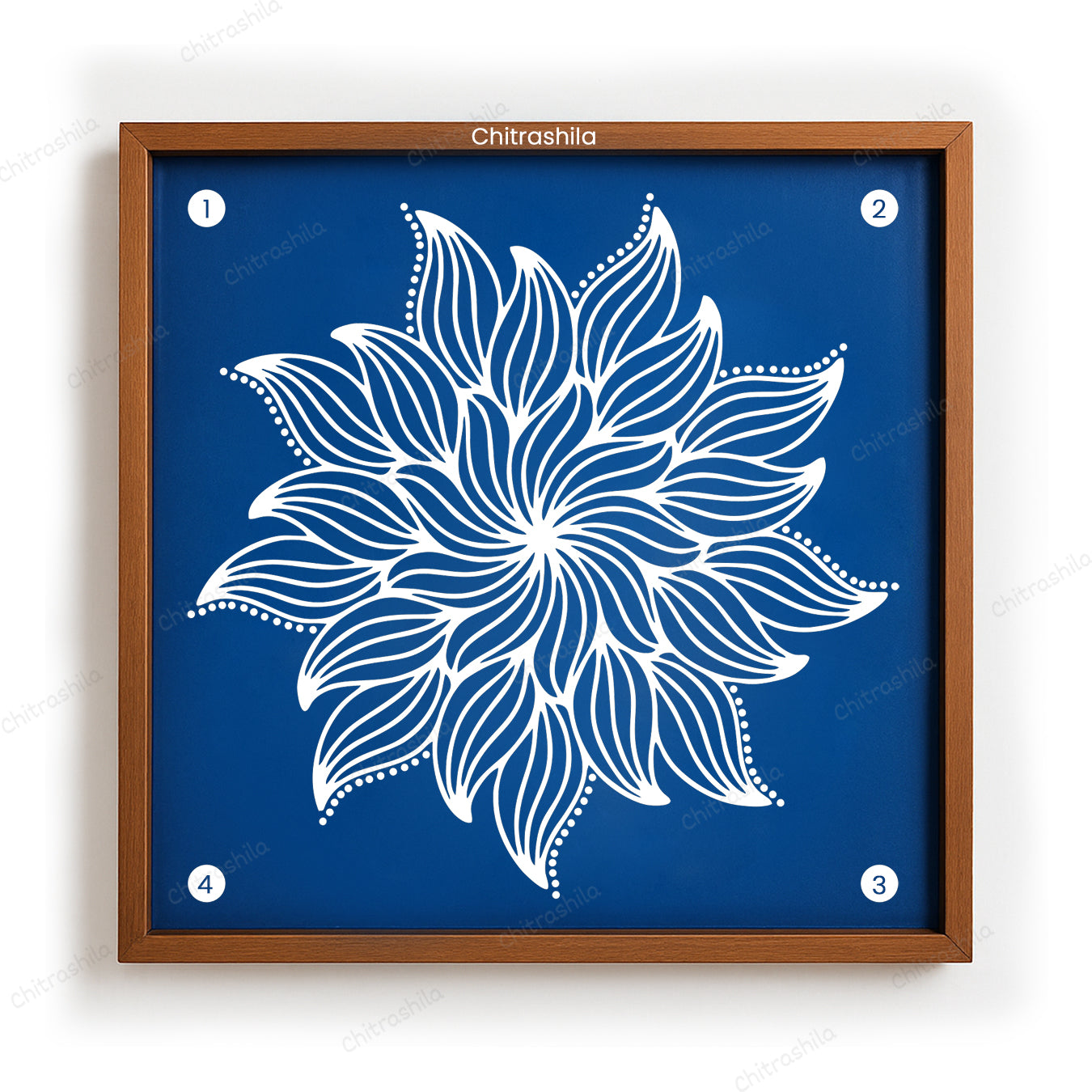 Sunflower Floral Burst Rangoli Stencil - Reusable Design (WS-92)