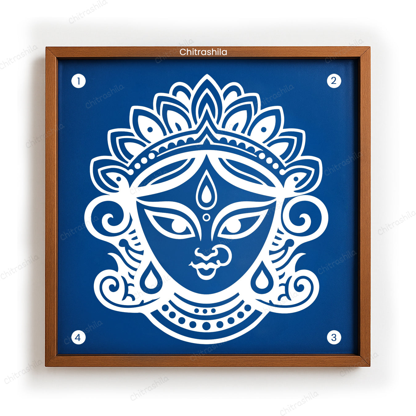 Maa Durga Face Rangoli Stencil - Navratri Rangoli Design (WS-94)