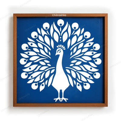 Peacock Rangoli Stencil with Fanned Feathers - Mor Design (WS-95)