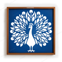 Peacock Rangoli Stencil with Fanned Feathers - Mor Design (WS-95)