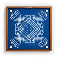CHITRASHILA® Padi Kolam with Lotus Corners Rangoli Stencil 10x10 Inches (WS‑31)
