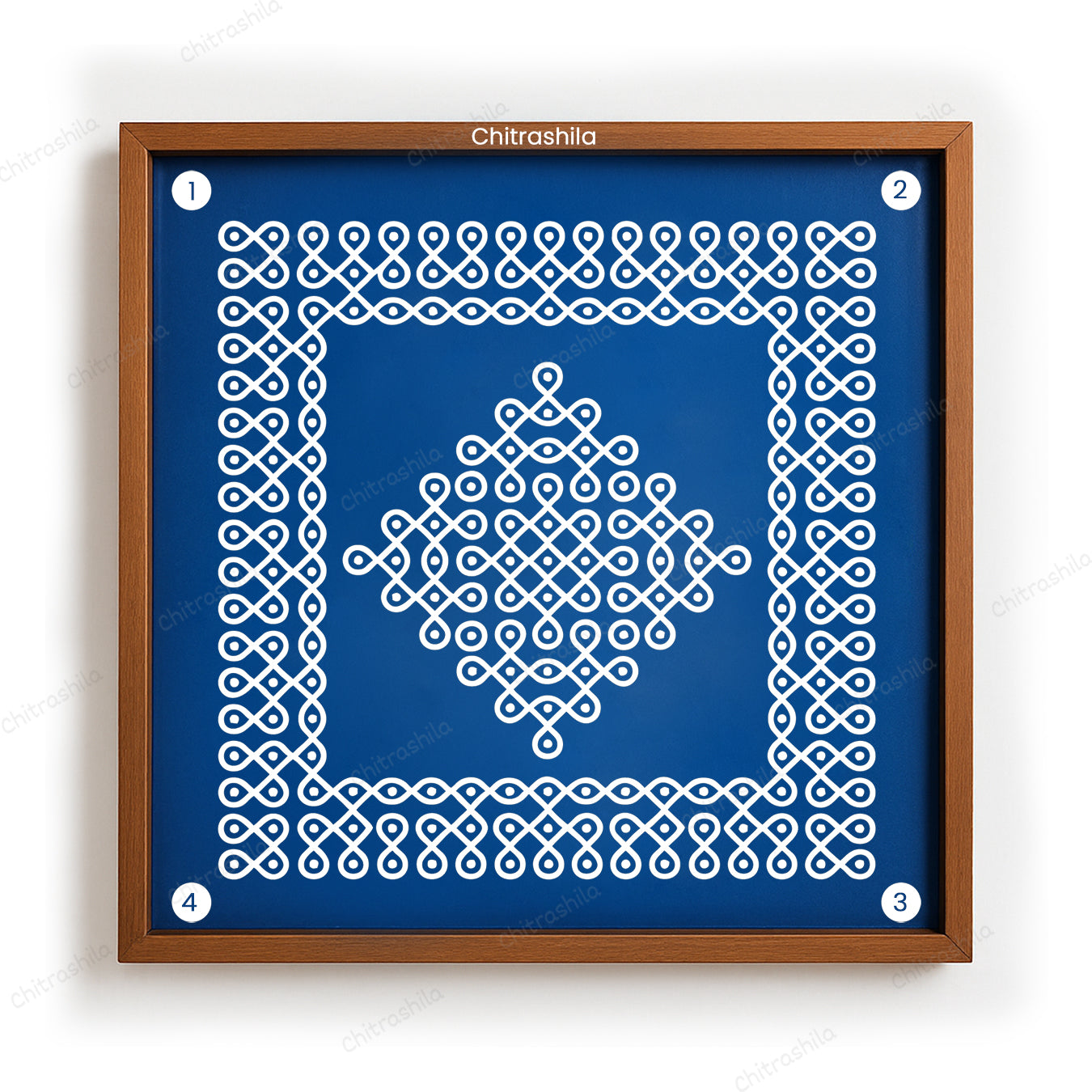 Kolam Dot Wooden Rangoli Stencil 10x10 Inches (WS-69)