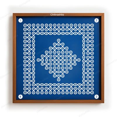 Kolam Dot Wooden Rangoli Stencil 10x10 Inches (WS-69)