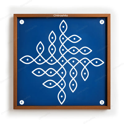 Kolam Dot Wooden Rangoli Stencil 10x10 Inches (WS-75)