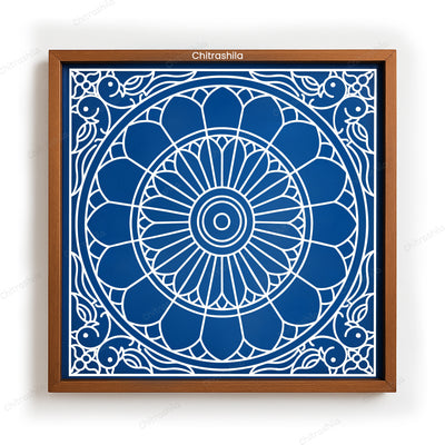 Floral Circular Kolam Wooden Rangoli Stencil 10x10 Inches (WS-87)
