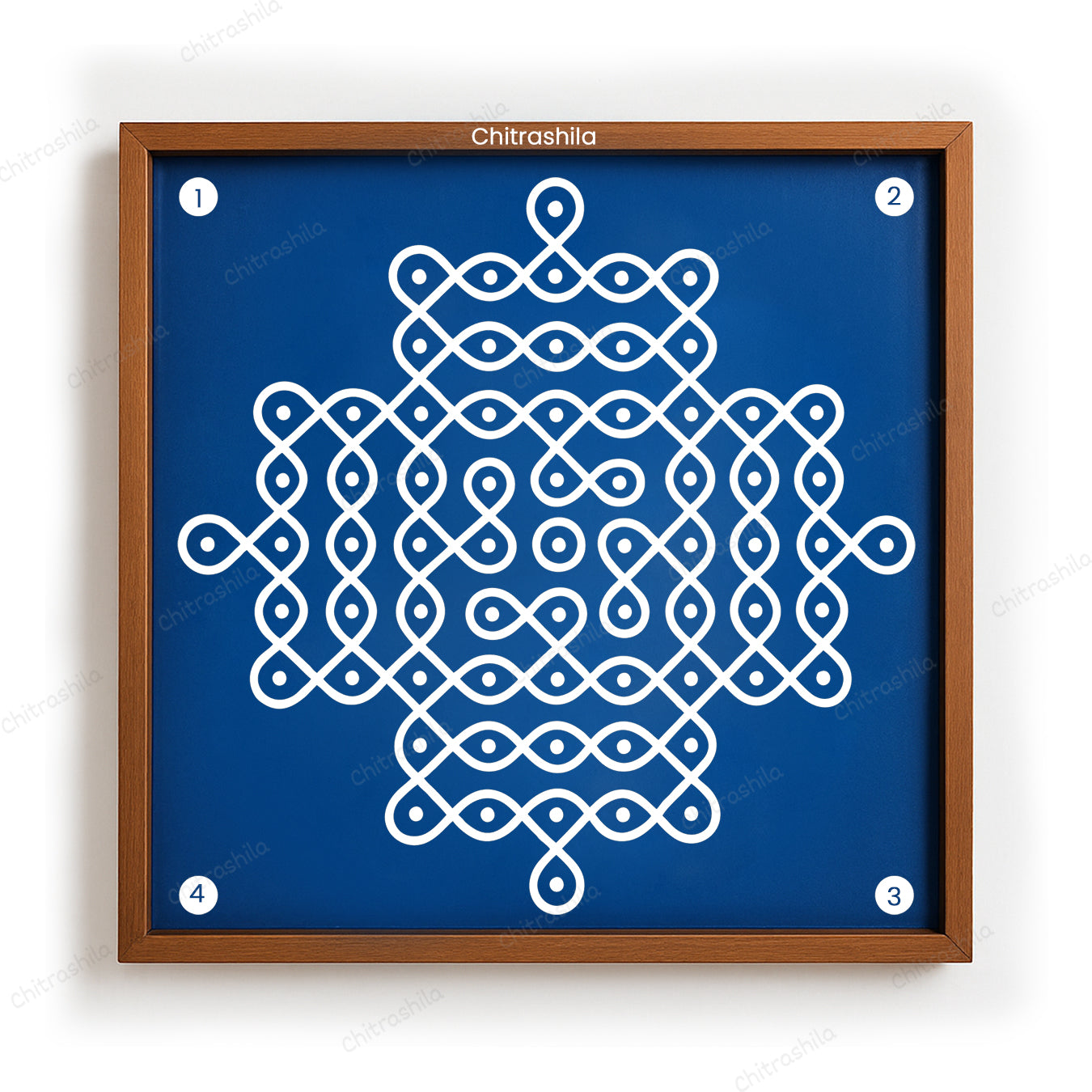 Kolam Dot Wooden Rangoli Stencil 10x10 Inches (WS-66)