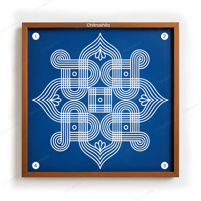 Padi Kolam Wooden Rangoli Stencil 10x10 Inches (WS-81)