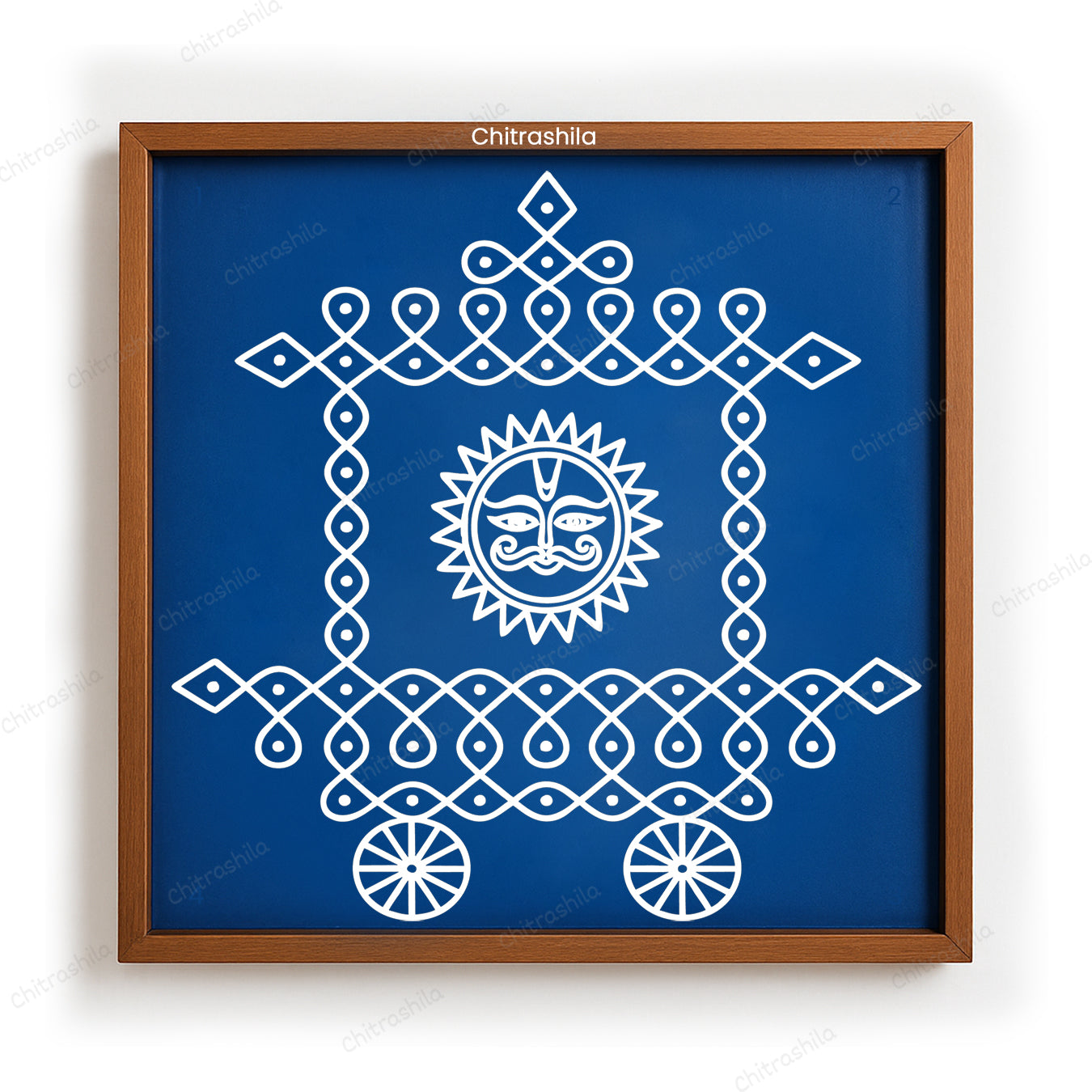 Ratham Kolam Wooden Rangoli Stencil 10x10 Inches (WS-84)