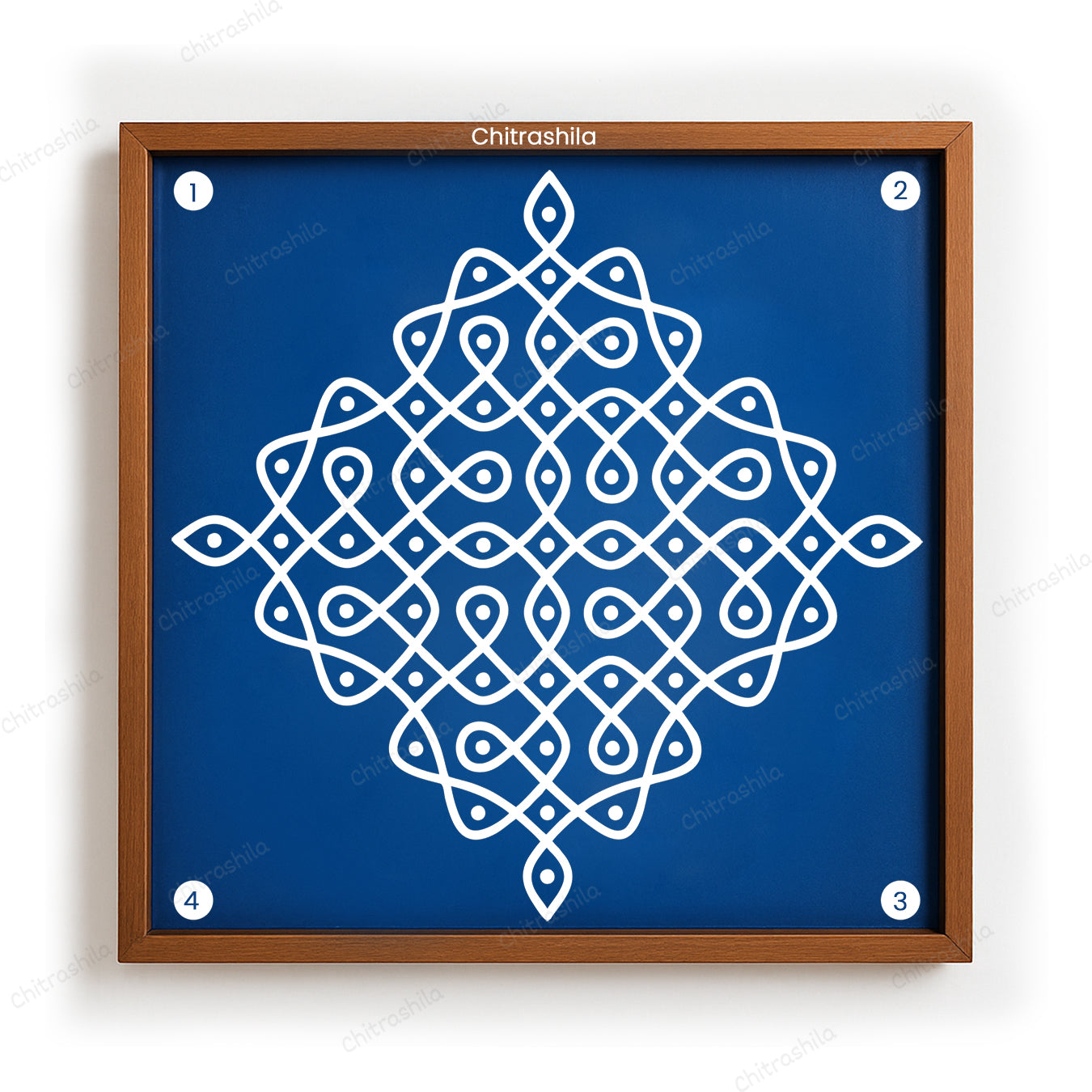 Kolam Dot Wooden Rangoli Stencil 10x10 Inches (WS-71)