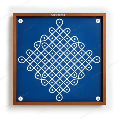 Kolam Dot Wooden Rangoli Stencil 10x10 Inches (WS-74)