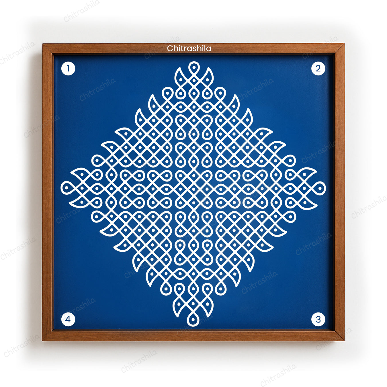 Kolam Dot Wooden Rangoli Stencil 10x10 Inches (WS-73)