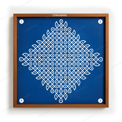 Kolam Dot Wooden Rangoli Stencil 10x10 Inches (WS-73)