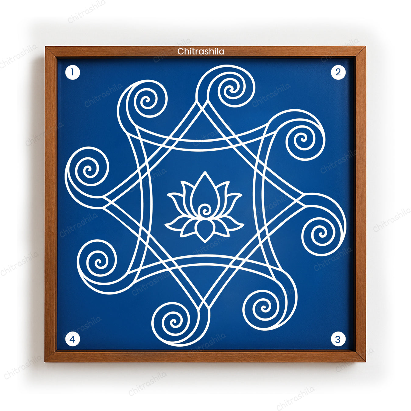 Iyengar Padi Kolam Wooden Rangoli Stencil 10x10 Inches (WS-77)