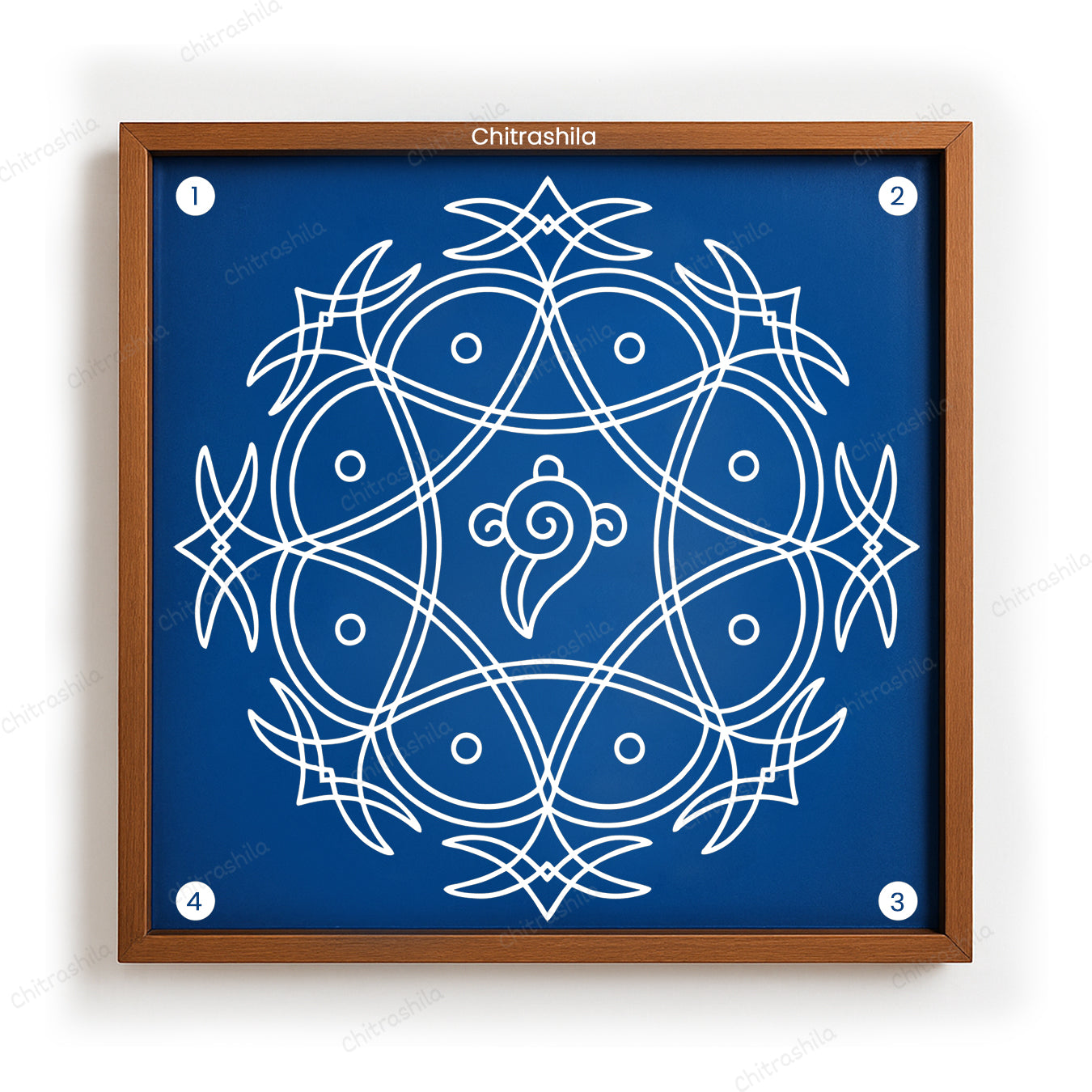 Iyengar Padi Kolam Wooden Rangoli Stencil 10x10 Inches (WS-76)