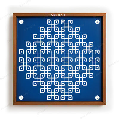 Kolam Dot Wooden Rangoli Stencil 10x10 Inches (WS-68)