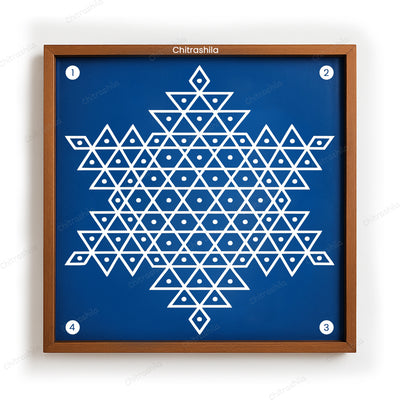 Kolam Dot Wooden Rangoli Stencil 10x10 Inches (WS-64)
