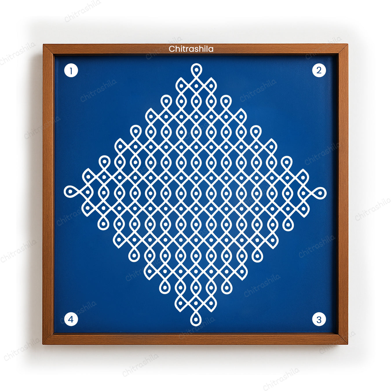 Kolam Dot Wooden Rangoli Stencil 10x10 Inches (WS-67)