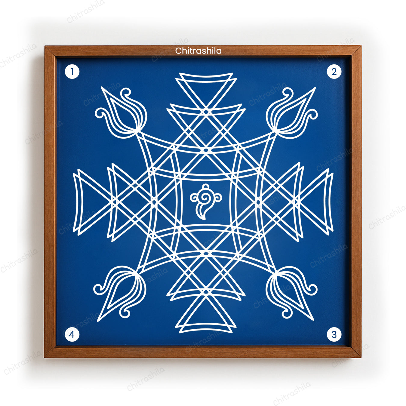 Iyengar Padi Kolam Wooden Rangoli Stencil 10x10 Inches (WS-79)