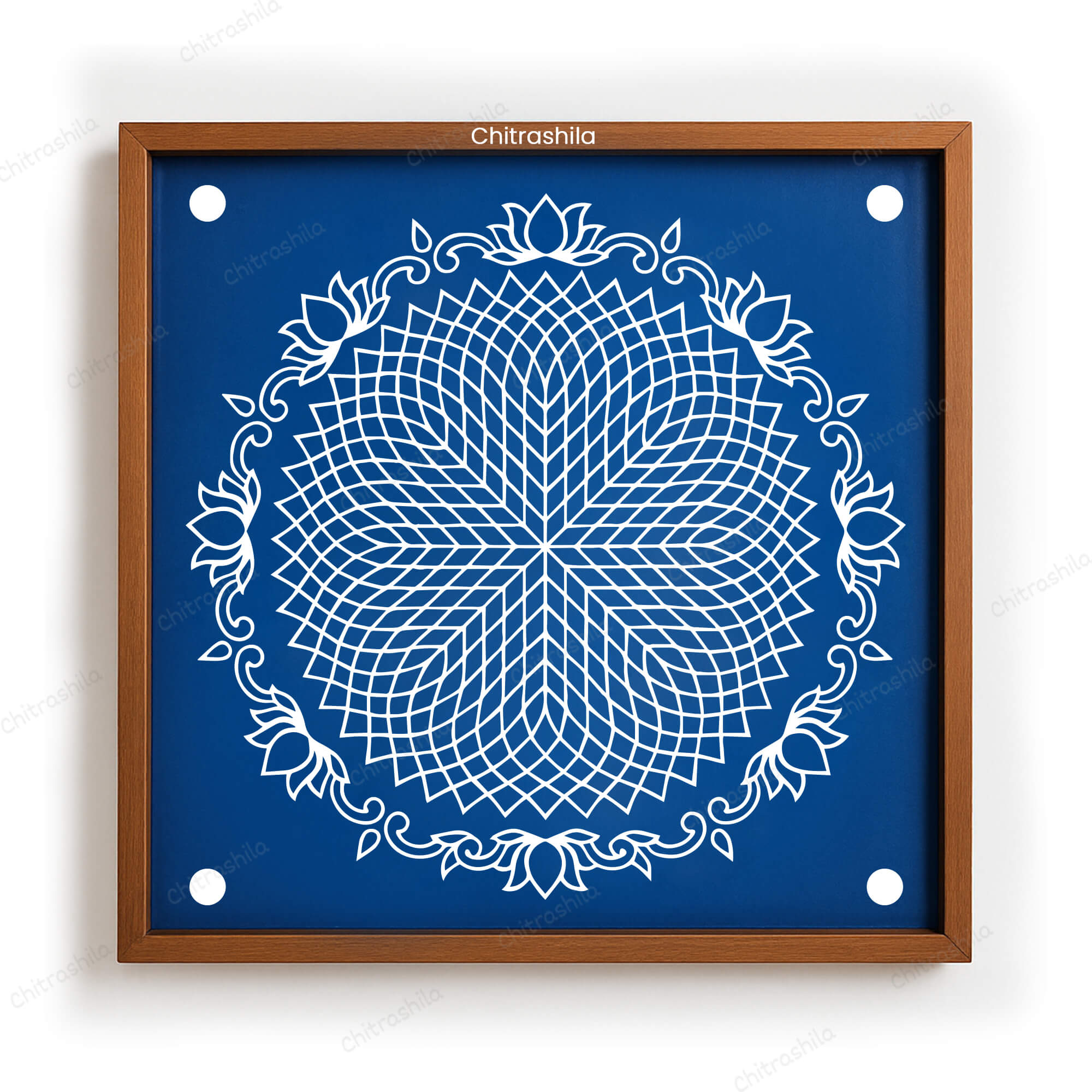 CHITRASHILA® Sahasradala Padma with Lotus Border Rangoli Stencil 10x10 Inches (WS‑28)