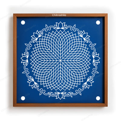 CHITRASHILA® Sahasradala Padma with Lotus Border Rangoli Stencil 10x10 Inches (WS‑28)