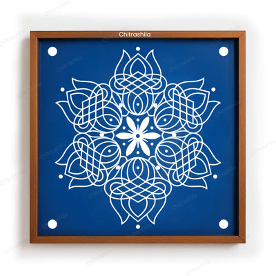 CHITRASHILA® Lotus Kolam Motif Rangoli Stencil 10x10 Inches (WS‑22)