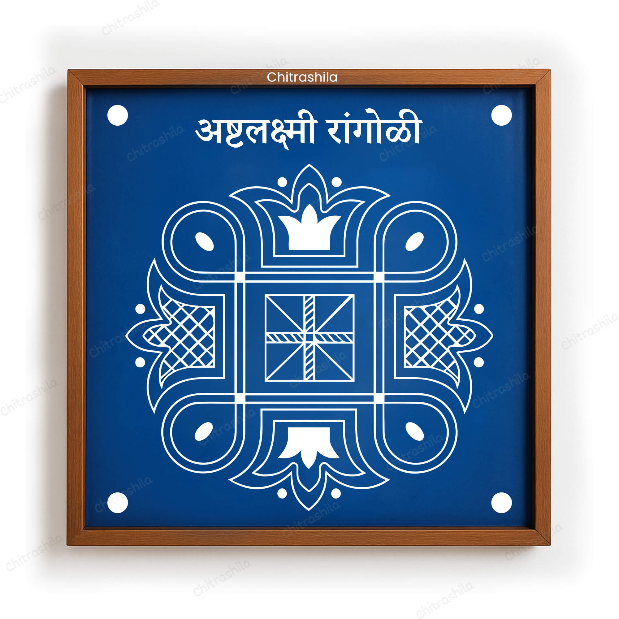 CHITRASHILA® Ashtalakshmi Rangoli Stencil 10x10 Inches (WS‑33)