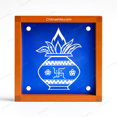 CHITRASHILA® Kalash Wooden Rangoli Stencil 5x5 Inches (WA-12)
