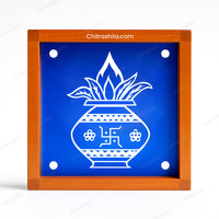 CHITRASHILA® Kalash Wooden Rangoli Stencil 5x5 Inches (WA-12)