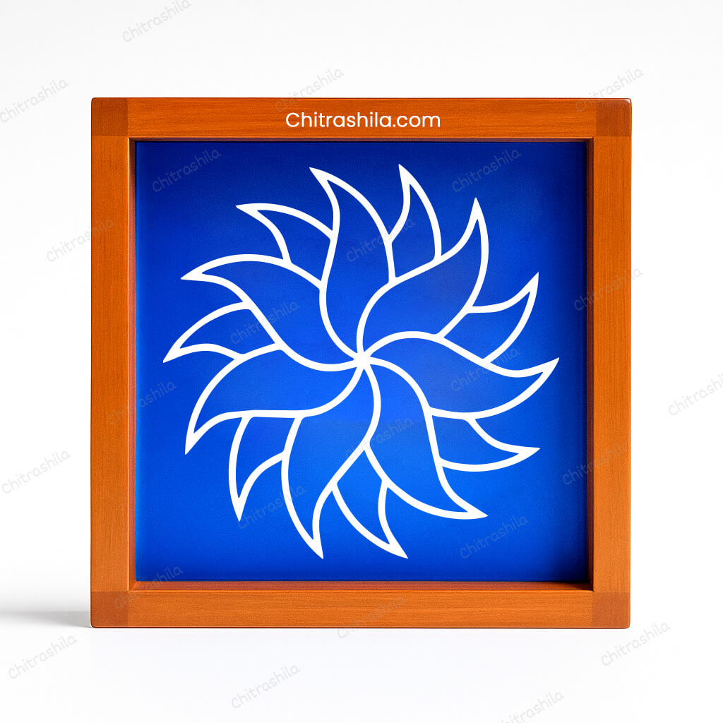 Sudarshan Chakra Flower Rangoli Stencil Wooden