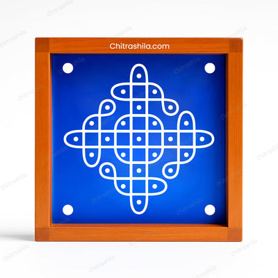 CHITRASHILA® Kambi Kolam Wooden Rangoli Stencil 5x5 Inches (WA-17)