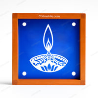 CHITRASHILA® Creative Diya Wooden Rangoli Stencil 5x5 Inches (WA-19)