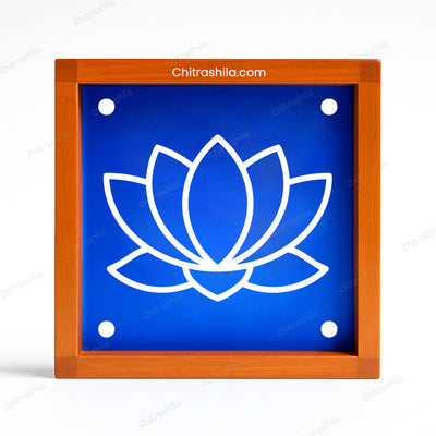CHITRASHILA® Lotus Flower Wooden Rangoli Stencil 5x5 Inches (WA-14)