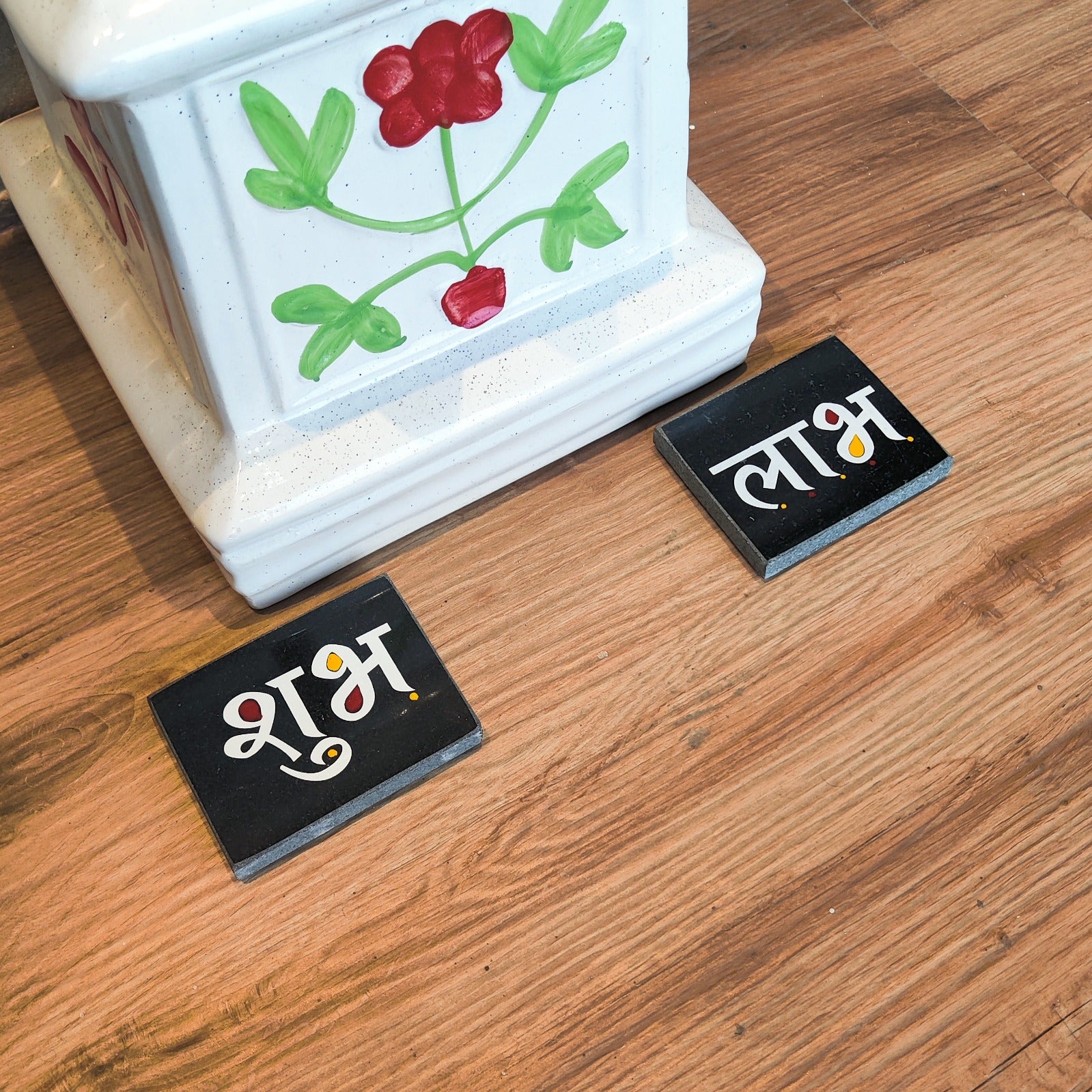 CHITRASHILA® Shubh-Labh for Door Entrance - Granite Printed (4*3 inch)