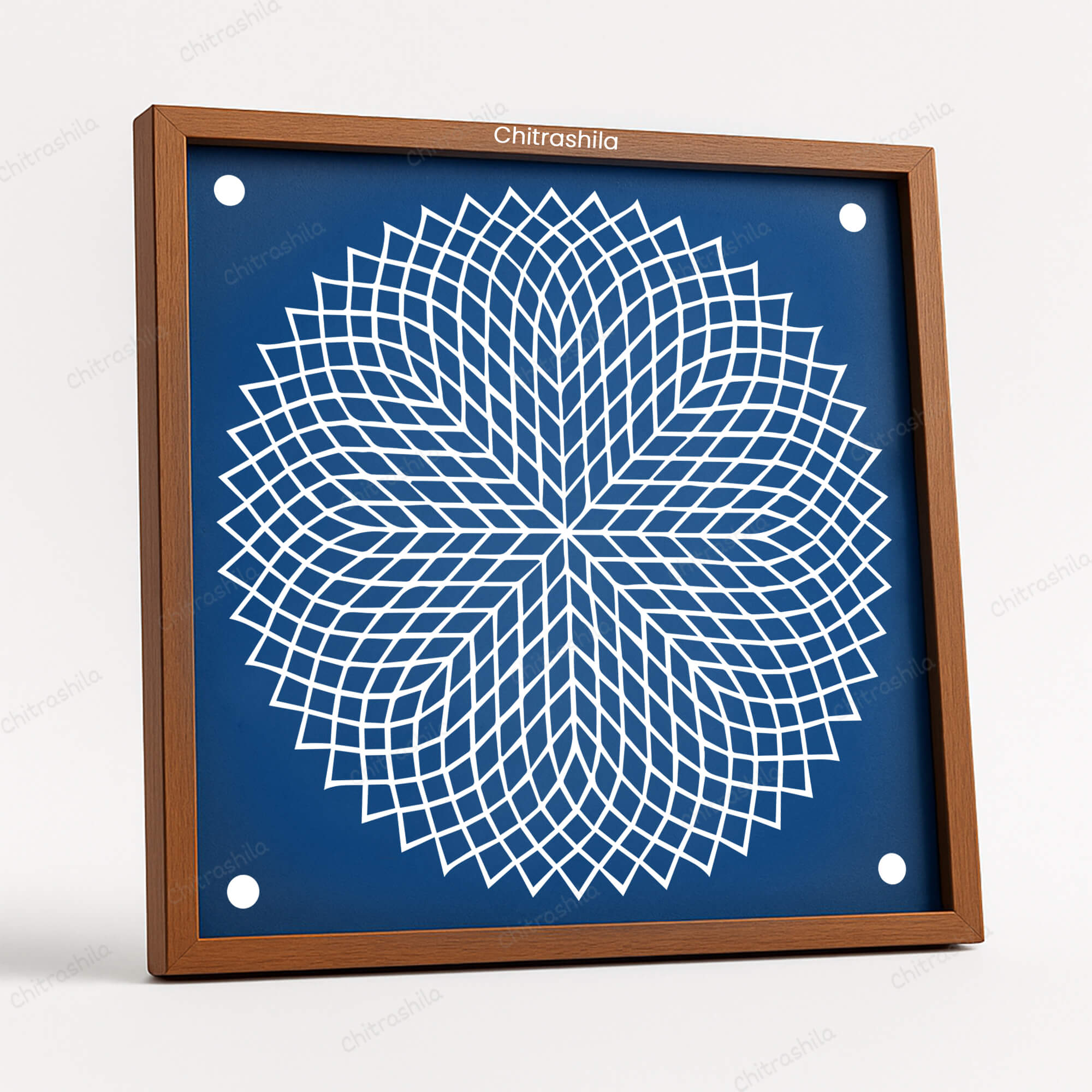 CHITRASHILA® Sahasradala Padma Wooden Rangoli Stencil 10x10 Inches (WS-02)