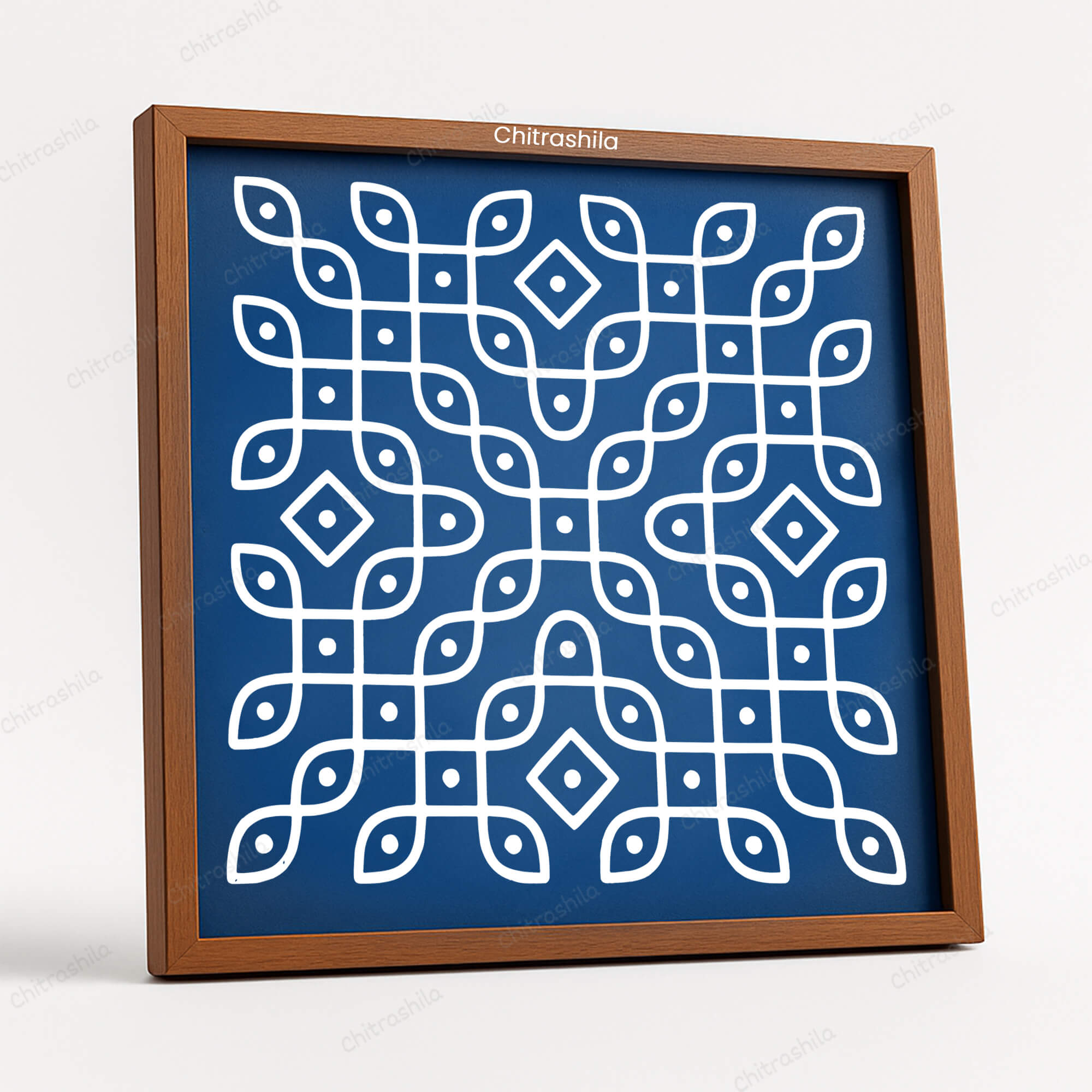 CHITRASHILA® Kambi Kolam Wooden Rangoli Stencils 10X10 inches (WS-05)