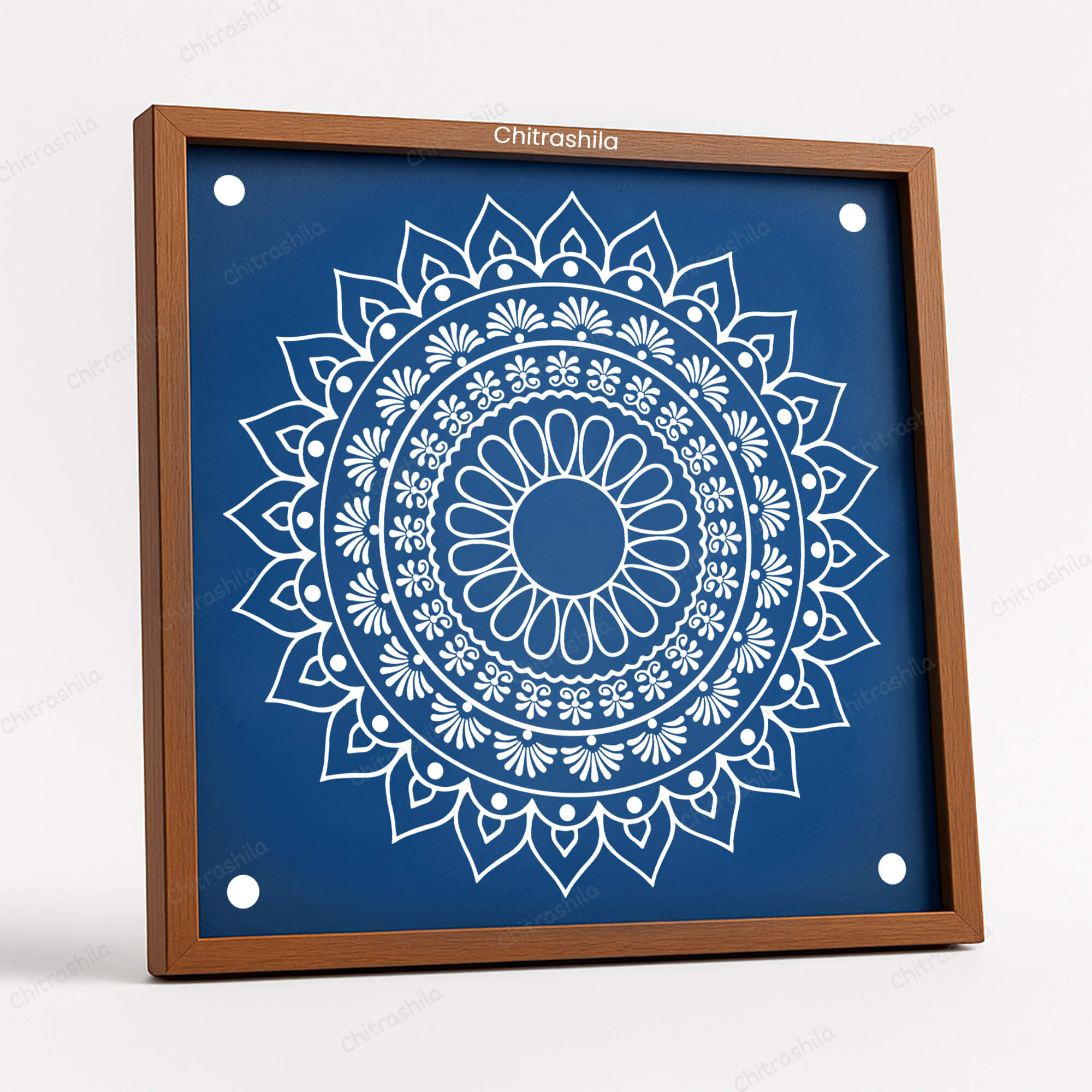 CHITRASHILA® Intricate Mandala Wooden Rangoli Stencil 10X10 Inches (WS-03)